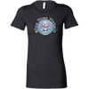 a women's black shirt with the Blue Nose pitbull design on the front