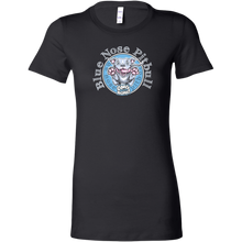 Load image into Gallery viewer, a women&#39;s black shirt with the Blue Nose pitbull design on the front