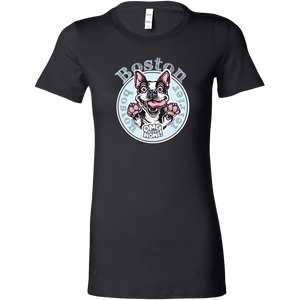 a black shirt with a Boston Terrier dog design by OMG You're Home