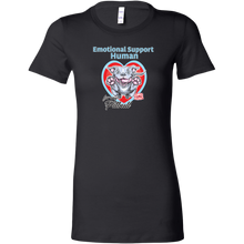 Load image into Gallery viewer, Womens black t-shirt with Emotional Support Human for my Blue Nose Pitbull design on front