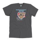 a grey a blue American Apparel Mens dog lovers shirt featuring the German Shepherd design in the Emotional Support Human collection