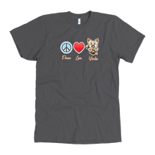 Load image into Gallery viewer, Peace Love Yorkie - Men&#39;s T-Shirt for Yorkshire Terrier Dog Lovers