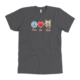 Peace Love Yorkie - Men's T-Shirt for Yorkshire Terrier Dog Lovers