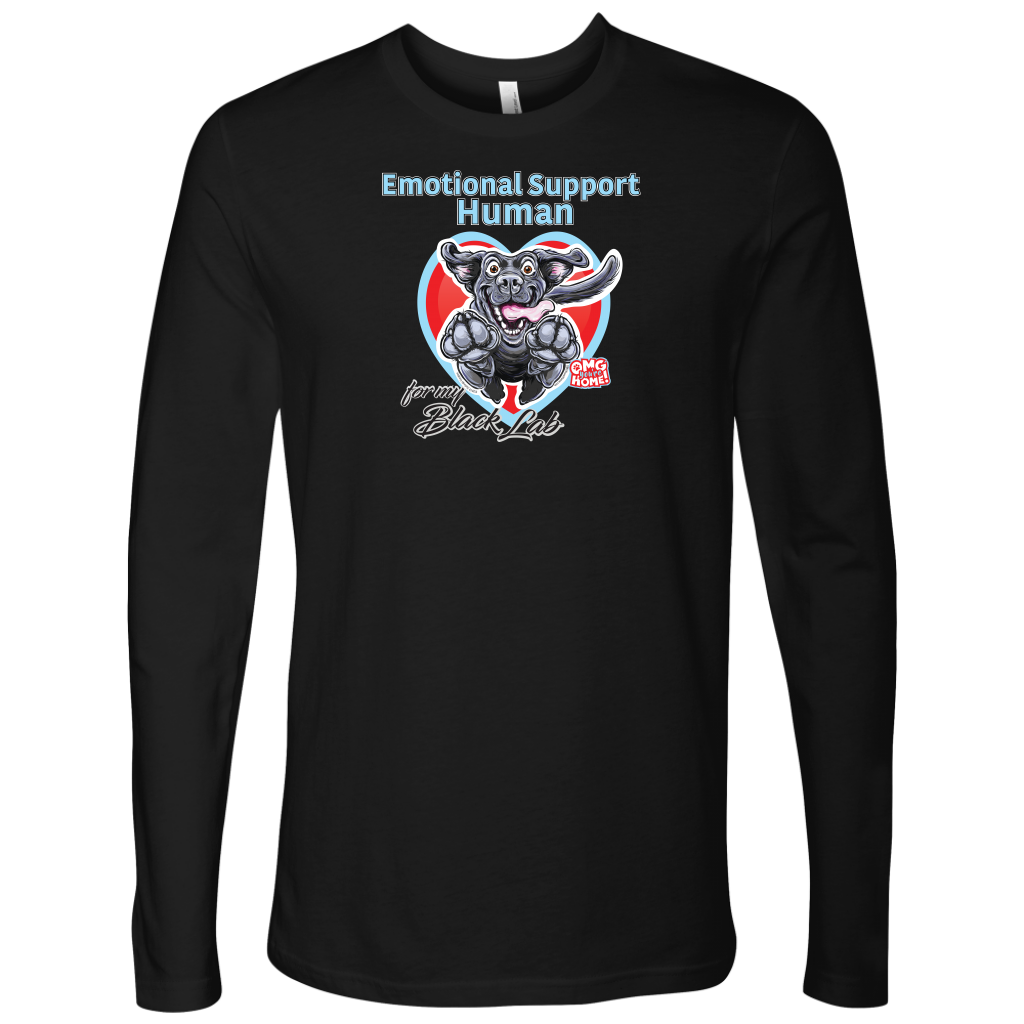 Emotional Support Human - Black Labrador Retriever - Next Level Mens Long Sleeve