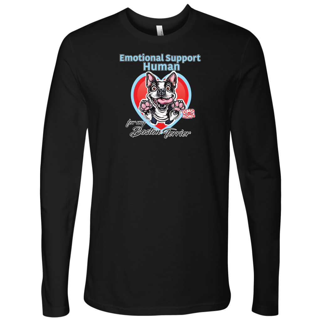 Emotional Support Human - Boston Terrier - Next Level Mens Long Sleeve