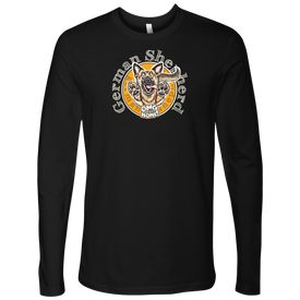 black Next Level Mens Long Sleeve featuring the OMG German Shepherd design