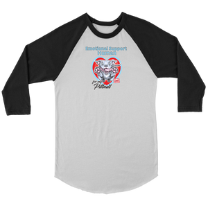 Emotional Support Human - Blue Nose Pitbull - Canvas brand Unisex 3/4 Raglan