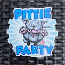 Load image into Gallery viewer, Funny Pittie Party Blue Nose Pitbull decal weatherproof sticker Pit Bull puppy dog lover