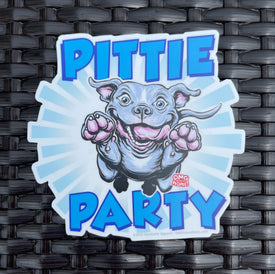 Funny Pittie Party Blue Nose Pitbull decal weatherproof sticker Pit Bull puppy dog lover