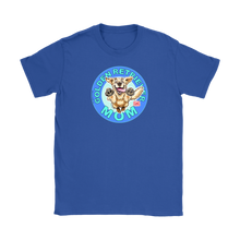 Load image into Gallery viewer, a women&#39;s royal blue tshirt featuring the OMG You&#39;re Home! Golden Retriever dog artwork on the front