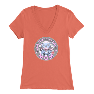 Blue Nose PitBull Mom - Bella Womens V-Neck