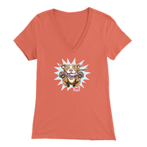 OMG Red Nose Pitbull - Bella Womens V-Neck