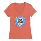 Boston Terrier Mom - Bella Womens V-Neck for the Bostie Mom