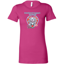 Load image into Gallery viewer, Womens dark pink t-shirt with Emotional Support Human for my Blue Nose Pitbull design on front