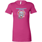 Womens dark pink t-shirt with Emotional Support Human for my Blue Nose Pitbull design on front
