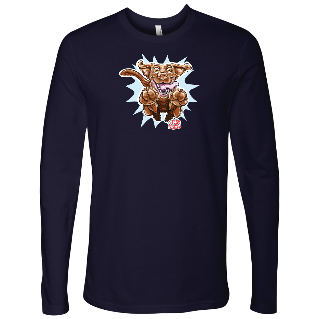 Next Level Mens Long Sleeve featuring the OMG Chocolate Labrador Retriever 