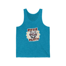 Load image into Gallery viewer, Happy White Pitbull Puppy Dog - Pittie Party  - Unisex Jersey Tank