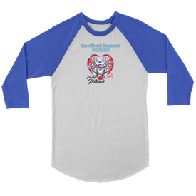 Emotional Support Human - Blue Nose Pitbull - Canvas brand Unisex 3/4 Raglan