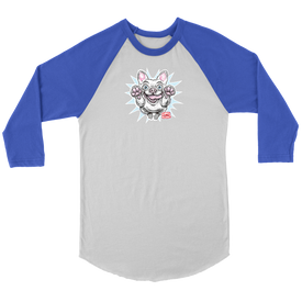 White French Bulldog - Frenchie - Canvas brand Unisex 3/4 Raglan