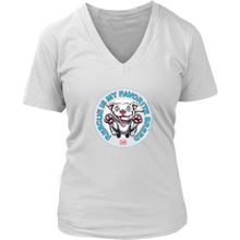 Load image into Gallery viewer, Rescue is my favorite breed - White Staffy Womens V-neck by District