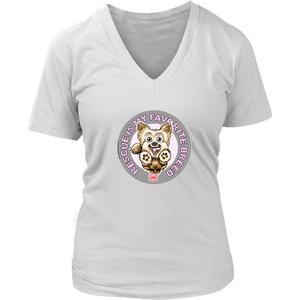 Rescue is My Favorite Breed - Yorkie - Womens V-Neck for the Yorkshire Terrier Dog Lover