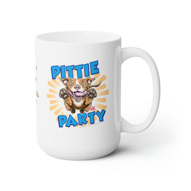 Mom's Mug - Red Nose Pittie Party Cute Happy Pit Bull Dog Ceramic Mug 15oz