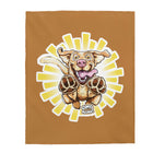 Happy Cute Yellow Labrador Puppy Dog Velveteen Plush Blanket
