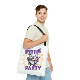 Happy White Pitbull Puppy Dog Tote Bag (AOP)