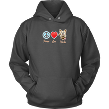 Load image into Gallery viewer, Peace Love Yorkie - Unisex Hoodie for the Yorkshire Terrier Dog Lover