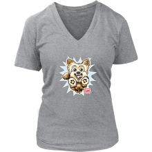 Load image into Gallery viewer, Yorkshire Terrier (Yorkie) - District Womens V-Neck for Dog Lovers