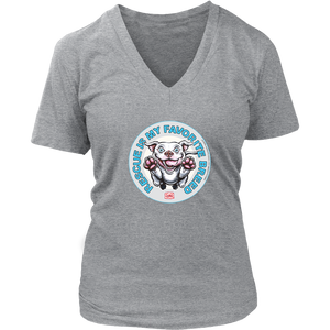 Rescue is my favorite breed - White Staffy Womens V-neck by District