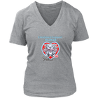 Emotional Support Human - Blue Nose Pitbull Womens V-Neck Shirt for Dog Lovers