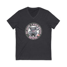 Load image into Gallery viewer, Black Labrador Retriever Dog Mom Jersey Short Sleeve V-Neck Tee