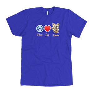 Peace Love Yorkie - Men's T-Shirt for Yorkshire Terrier Dog Lovers