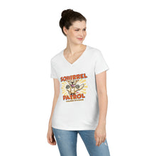 Load image into Gallery viewer, Playful Golden Retriever Puppy - Squirrel Patrol Ladies' V-Neck T-Shirt
