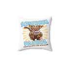 Cute Chocolate Labrador Retriever Dog Squirrel Patrol - Spun Polyester Square Pillow