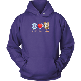 Peace Love Yorkie - Unisex Hoodie for the Yorkshire Terrier Dog Lover