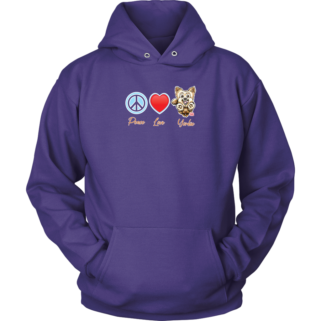 Peace Love Yorkie - Unisex Hoodie for the Yorkshire Terrier Dog Lover