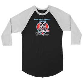 Emotional Support Human - Boston Terrier - Canvas Unisex 3/4 Raglan