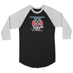 Emotional Support Human - Boston Terrier - Canvas Unisex 3/4 Raglan