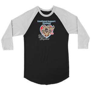 Emotional Support Human - German Shepherd - Canvas brand Unisex 3/4 Raglan