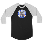 a black and white 3/4 sleeve jersey with the OMG You're Home! Boston Terrier dog Dad design on the front 