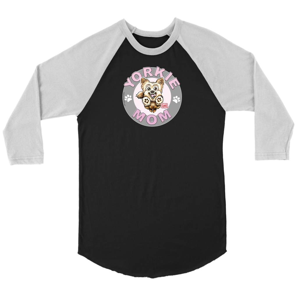 Yorkshire Terrier (Yorkie) Mom - Canvas Unisex 3/4 Raglan