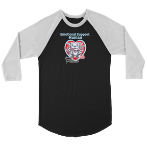 Emotional Support Human - Blue Nose Pitbull - Canvas brand Unisex 3/4 Raglan