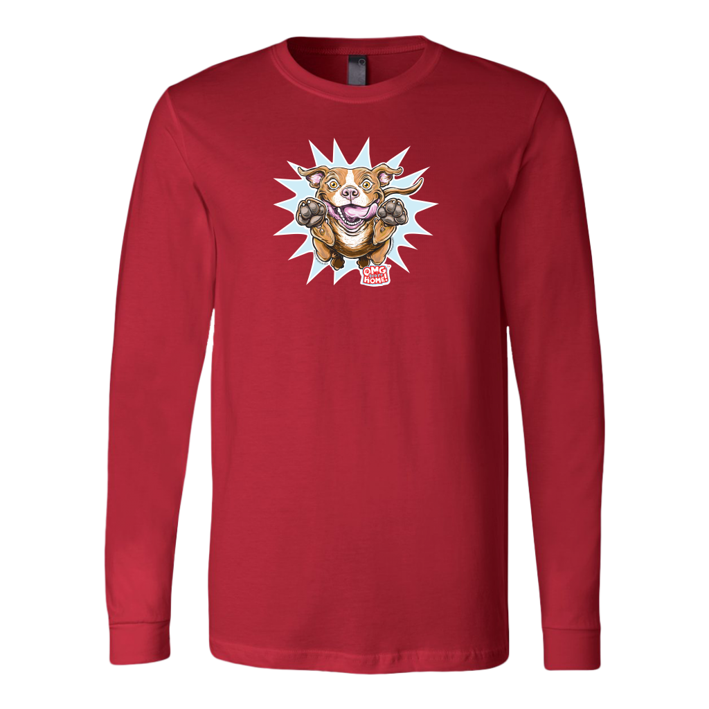 OMG Red Nose Pitbull - Canvas brand red Long Sleeve Shirt