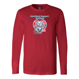 Emotional Support Human long sleeve t-shirt with Blue Nose Pitbull 