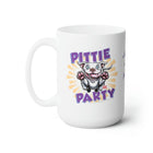 Mom's Mug - Red Nose Pittie Party Cute Happy White Pit Bull Dog Ceramic Mug 15oz