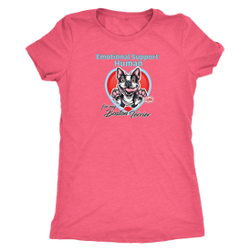 Emotional Support Human - Boston Terrier  Womens Triblend for Bostie Dog Lovers