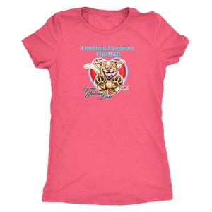 Next Level Womens Shirt featuring the Yellow Labrador Retriever dog design in the Emotional Support Human collection.