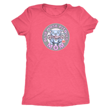 Load image into Gallery viewer, A soft a slim fitting Womens pink V-Neck by Next Level featuring the Blue Nose pitbull mom design on the front in full vibrant color.